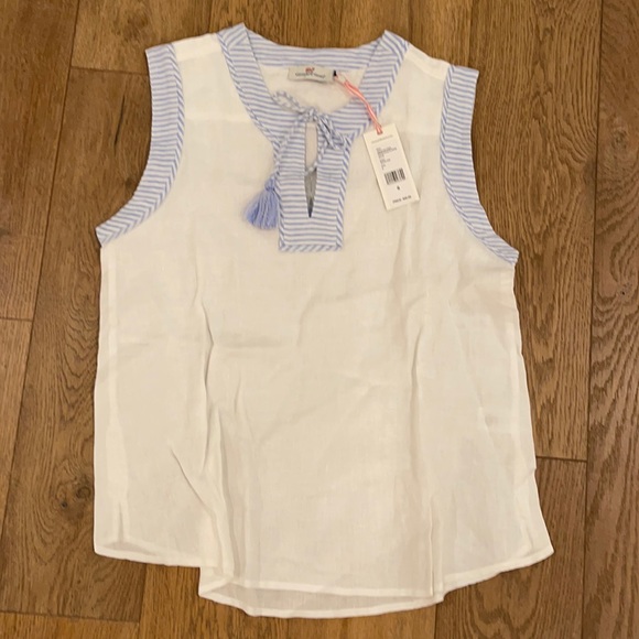 Vineyard Vines Tops - Vineyard Vines Linen Sleeveless Notch Neck Top